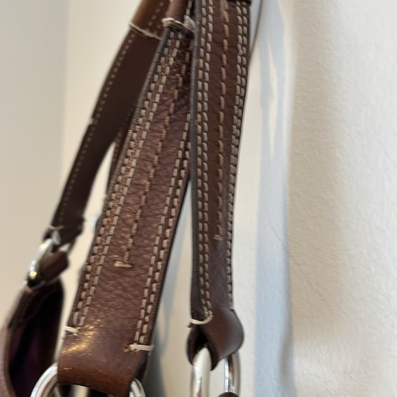 Coach Lynn Hobo Large Shoulder Bag Buckle Cream Leather Authentic Purse F15075 - Picture 4 of 16